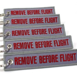 Rotary13B1 - Remove Before Flight Keychain - Gray/Red 5pcs