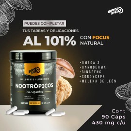 Nootrópico Bpn Pro Melena León Omega Memoria Concentración Energía Cápsulas Veganas