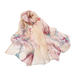 FAIRYGATE Oversized Scarves Silk Scarf for Women UK Ladies Scarfs Shawl Shawls for Weddings Simple Stylish Wraps Multi Use Luxury Gifts for Girls Beige A4222