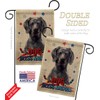 Patriotic Black Great Dane Burlap Garden Flag Set with Stand