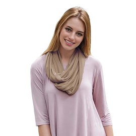 Lina & Lily Premium Modal Jersey Knit Women's Infinity Scarf Loop Lightweight (Khaki)