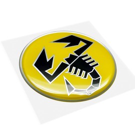 Abarth 21552 3D Scorpion Yellow Sticker Diameter 44 mm Diameter