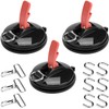 Suction cup hook 3 Pack with 6 S-Hooks,Heavy Duty Suction