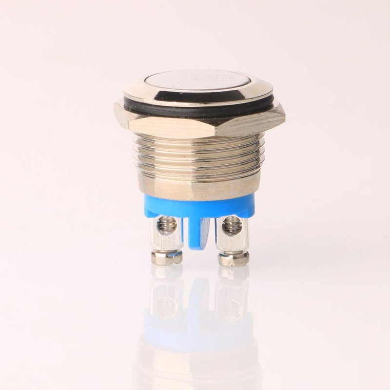 Gebildet 5pcs Momentary Push Button Screw Type terminals Stainless Steel