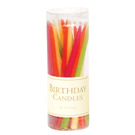Caspari Tutti Frutti, 3-Inch Birthday Candles Colors, 20 Count, Set of 20 (CA953)