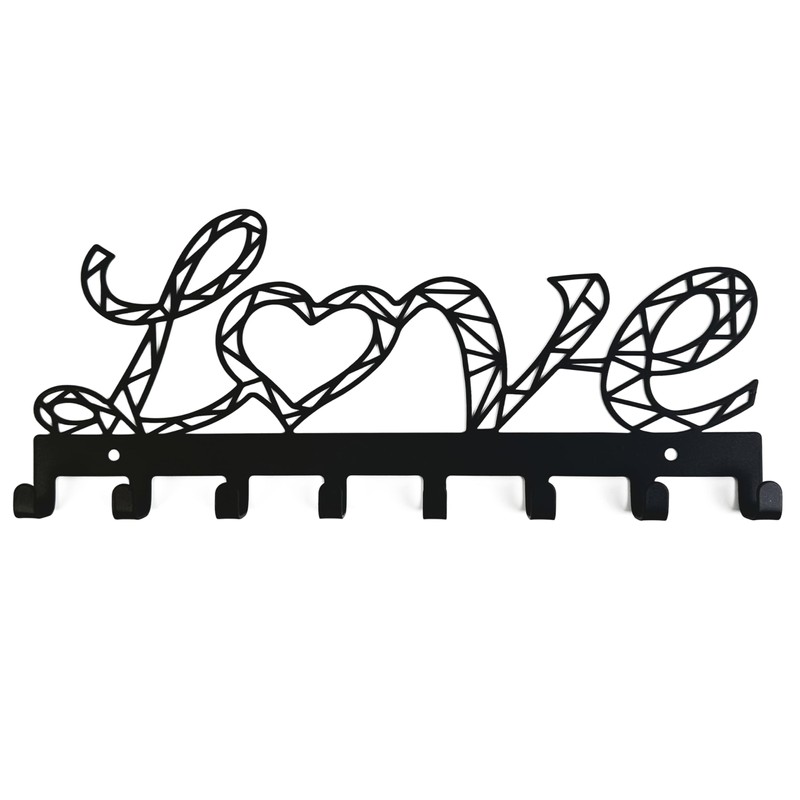 YXE Metal Key Holder Wall Mount, 8 Hooks, Key Organizer