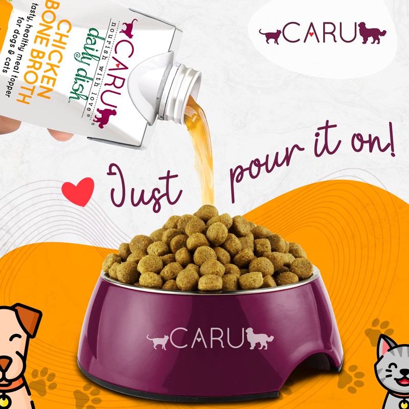 CARU Daily Dish Chicken Broth Meal Topper for Dogs and