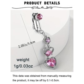 MODRSA Fake Belly Button Piercing Clip on Belly Button Rings Fake Belly Piercing Fake Belly Ring Fake Belly Button Ring for Women Clip on Belly Button Piercing Heart Cross Faux Belly Ring