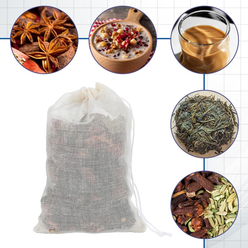 24PCS Spice Bags for Cooking Soup, 6x4 Inches Natural Cotton