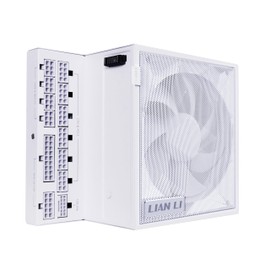Lian Li Edge Series - 850W Full Modular Power Supply - Gold - ATX 3.1 - PCIE 5.1 Support - 12V-2x6 Connector - L-Shape Design for Dual Chamer Case - Without USB/Fan Hub - White (EG0850G.W)
