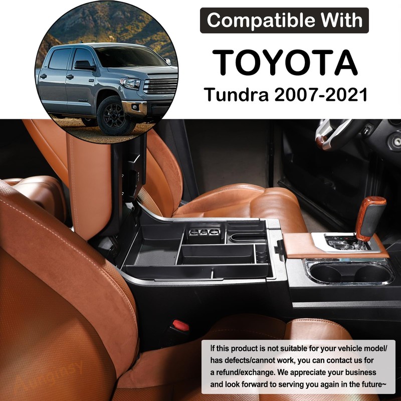 Aunginsy Car Armrest Box Storage Box Compatible with Toyota Tundra