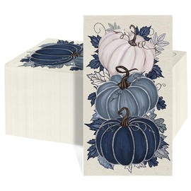 50Pcs Fall Paper Napkins, Lnk Wash Chinese Style Pumpkins