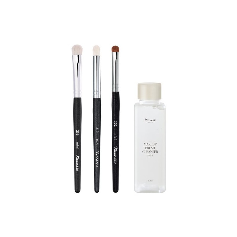 Picasso 피카소 아이섀도우 브러쉬 미니 3종 세트 (+클렌저 미니 증정)
