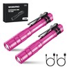 WORKPRO Rechargeable Pen Light, Mini Flashlight, 2 Pack Ultra-Compact EDC