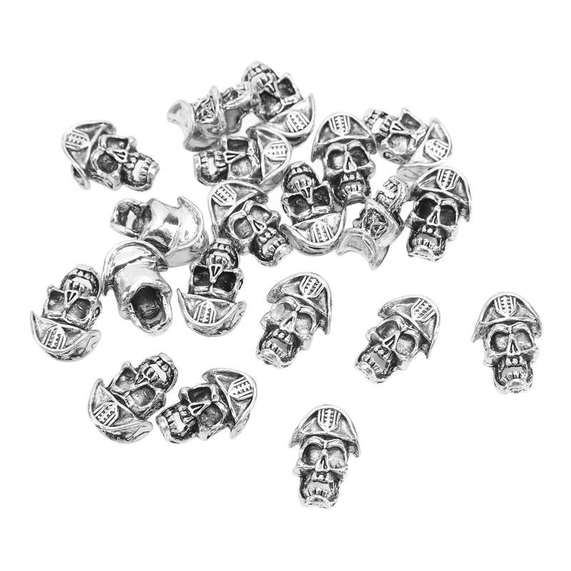 20PCS Beard Beads with Holes Dreadlock Ornaments DIY Vikings Beard