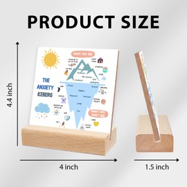 Mental Health Sign, The Anxiety Iceberg, Therapist Office Desk Decor Wooden, Psychology Decorations for Corner Classroom Counseling Office, Mental Health Psychology Gift for Counselor