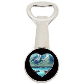 Mount Sunapee New Hampshire Travel Souvenir Destination Heart Shape Design Magnetic Bottle Opener Single