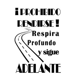 Phrase Vinyl “Prohibido Rendirse...” [Spanish Language]Decorative Motivational Sticker Phrases for WallDecorative Bedroom StickerVinyl Decorative Phrases. Wall Vinyl DC-16129