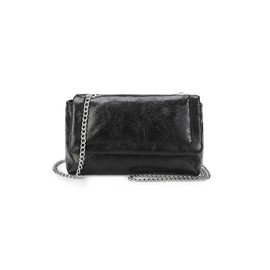Gladdon Small Clutch Bag for Women with Detachable Chain Strap Soft Shiny Leather Cross Body Shoulder Handbag for Party Daily Use