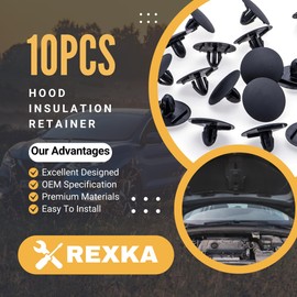 Rexka 10pcs Hood Insulation Retainer Clip Compatible with Toyota Lexus 90467-09050 90467-A0003
