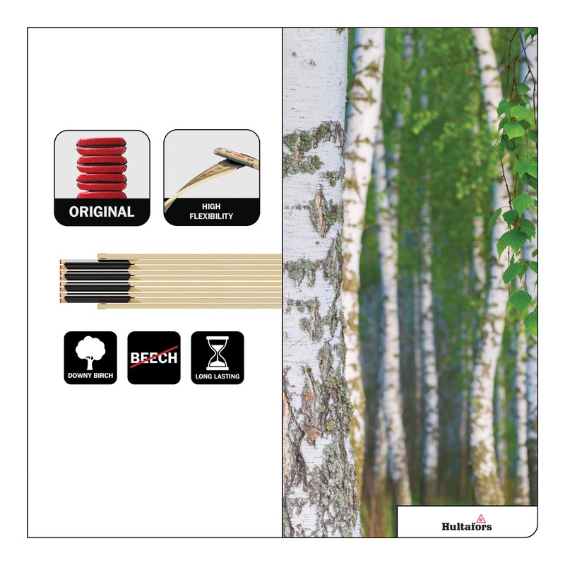 Hultafors 100004 2m"59-2-10" Folding Rule - White