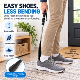 Adjustable Long Shoe Horn for Easy Shoe Wearing – 30–71cm Stainless Steel Extendable Shoehorn for Home & Daily Use