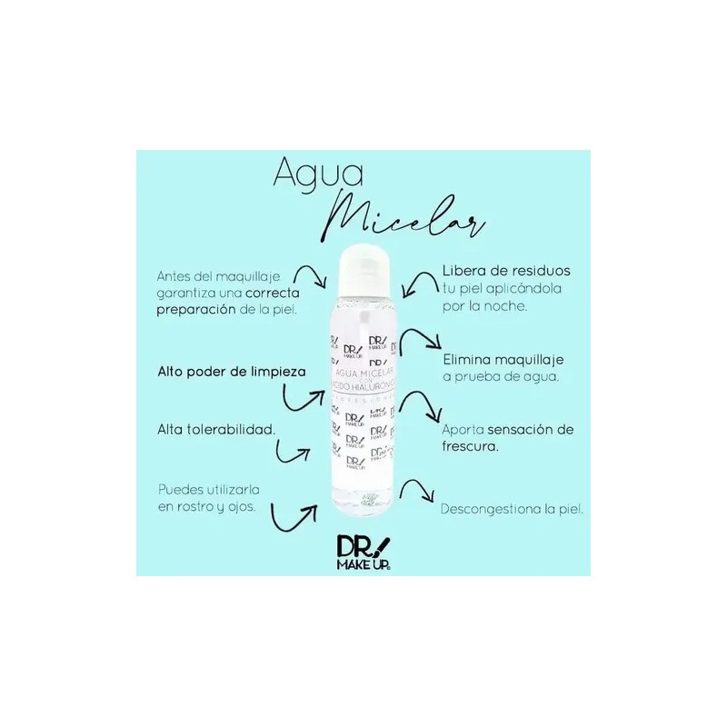 Agua Micelar Con Acido Hialuronico - Dr Make Up