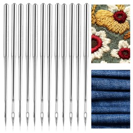 Tyqour 100Pcs Sewing Machine Needles Universal Sizes Heavy Duty Point Machine Needles Sewing Machine Accessories for Embroidery Cloth Repair Leather Jeans Home Sewing Machine