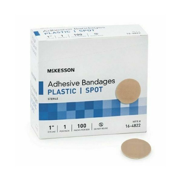 Adhesive Spot Bandage McKesson 1 Inch Plastic Round Tan