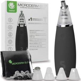 Microderm GLO GEM Diamond Microdermabrasion and Suction Tool - Best Pore Vacuum for Skin Toning - #1 Advanced Facial Treatment Machine - Promotes Collagen Production for Tone, Bright & Clear Skin