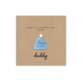 Happy 1st Fathers Day card, Simple First Fathers Card for dad, Father Day from baby, Fathers Day Dad Card 1st Daddy, 1st Fathers Day (Blue)