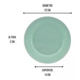 Anforama Juego De 6 Platos Trinche Elegantes Melamina Brillante Aqua