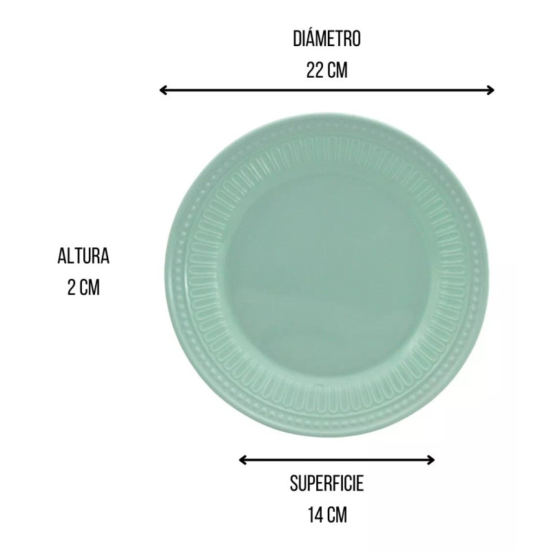 Anforama Juego De 6 Platos Trinche Elegantes Melamina Brillante Aqua