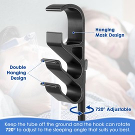 Geiserailie CPAP Hose Holder, Mask and Tube Hanger Mat for CPAP Machine, CPAP Supplies for Bedside Organizer with Hook, CPAP Nightstand Accessories Hose Hook for Women & Man, Travel CPAP Mask Stand