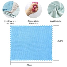 EOOXEKFX Weiliya 10pcs Cleaning Fish Scale Cloth Microfiber Nanoscale Cleaning Lint FreeEasy, No Trace High Absorption Polishing Cloth for Kitchen Home (Random Color)(30X40cm)