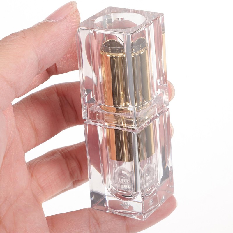 CALLARON Lipstick Tube Transparent Refill Container Plastic Rotating Lipstick Refill