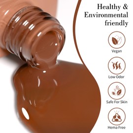 CANNI Brown Gel Nail Polish, 1Pcs Caramel Coffee Brown Color High Gloss Soak Off UV Nail Polish Gel Manicure Salon DIY