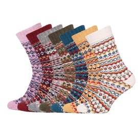 A Pair of Colourful Jacquard Pattern Wool Socks for Men and Women Soft Thick Cuddly Socks Hyggelig Warm with 45% Wool - Durable Warm, petrol