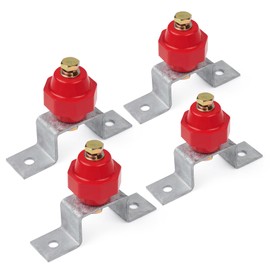 4PCS 2500V Standoff Insulators with Ground Bus Bar Mounting Brackets (2" Red Insulator)