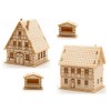modellbahn-exklusiv House Set with Church, Lasercut Construction Kit for 6