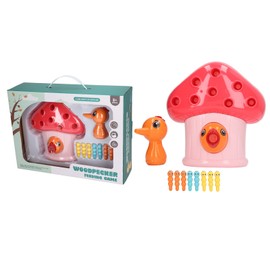 Magnetic Birds Worm Toys Fine Motor Skills Sensory Development Bird Feeding Game for Kids Toddlers Red