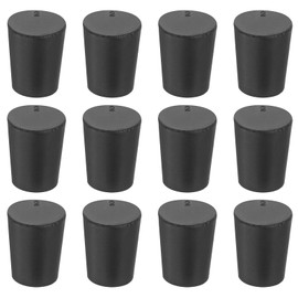 sourcing map Rubber Tapered Plug 15mm to 20mm Solid Test Tubes Bungs Stopper Black for Lab Home 12 Pieces