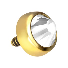 PIERCINGLINE Titanium Screw Disc with Male Thread 0.9 mm Crystal Piercing Attachment Replacement Choice of Colours and Sizes, Titanium