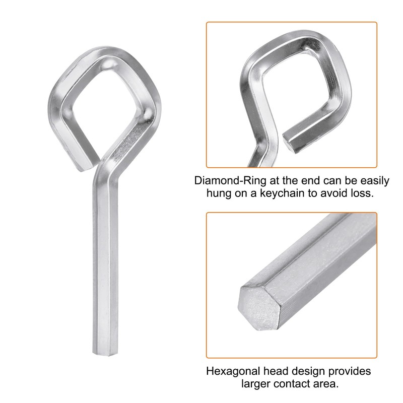 HARFINGTON 10pcs Dogging Hex Key Wrench 7/32" SAE Metal Dog