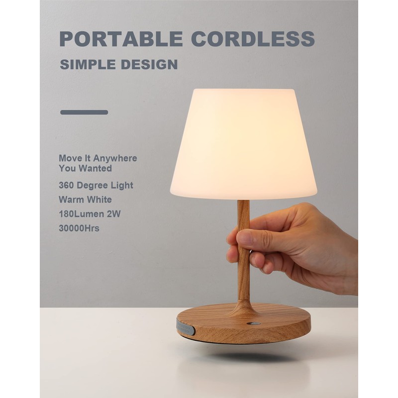 WEILAILUX Outdoor Battery Operated Table Lamp Waterproof, 4000mAh Cordless Table