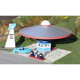 Bachmann Trains 35213 Roadside U.S.A. Resin Building - Area 51 Fuel with Pumps - HO Scale, Prototypical Colors