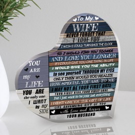 Gift for Wife Acrylic Heart Sign,Lover Plaque,I Love You Present Romantic Gifts for Holiday, Valentines Day, Birthday, Anniversary, Christmas,Wedding Decorative Sign 5.9inch