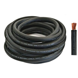 WNI 2 Gauge 15 Feet Black 2 AWG Ultra Flexible Welding Battery Copper Cable Wire - Made in The USA - Car, Inverter, RV, Solar
