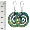 I-be, Paua Shell Abalone Earrings Round with Spiral 925 Silver