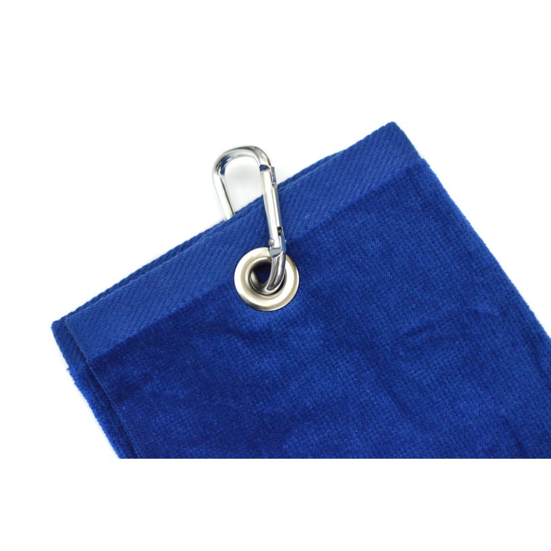 On Par Tri-Fold Golf Towel With Bag Clip - Blue,